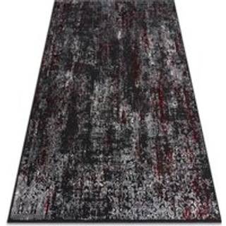 Tæppe VINCI 1524 moderne Ornament vintage vasket - Strukturelle antracit / rød 140x190 cm