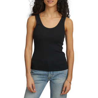 Organic Rib Tank Top W Deep Black (L)