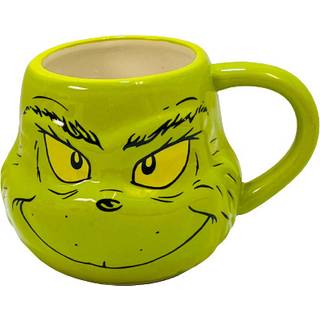 Grinchen 3D-ansigt Kaffekrus til kaffe og te – Sjov gave – Glædelig Grinchmas