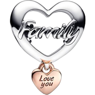 Pandora Love You Family Heart Charm - Silver