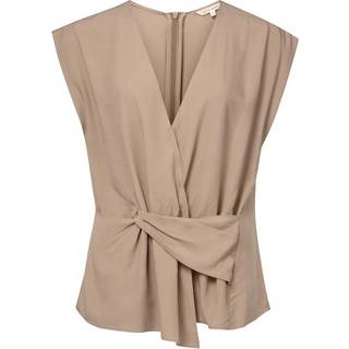 YAYA Top V Neck Sleeveless Brun-36