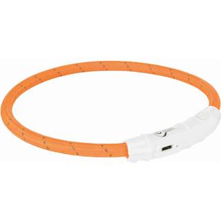 Trixie Flash Light Ring USB Illuminated Dog Safety Collar Green Size XS-S 7mm 35cm