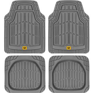 Cat Toughride tunge 4 stykker gummi hele sæsongulvmåtter til bilbil Van Suv Gray - Premium Trim til at passe bilgulvmåtte All Weather Deep DEP -b