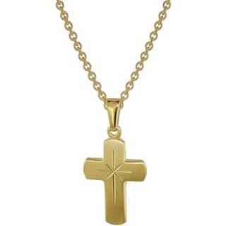 trendor 48610 Kreuz für Kinder Gold 333 mit goldplattierter Silberkette