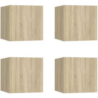 væghængte skabe 4 stk. 30,5x30x30 cm sonoma-eg