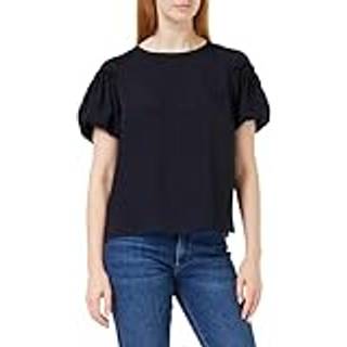 French Connection French Connection Blue Crepe Light Puff Sleeve Top