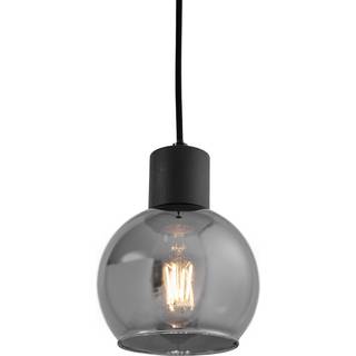 Art Deco pendellampe sort med røgglas - Vidro