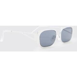 Mens Silver Metal Rectangle Sunglasses