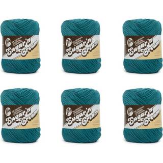 Lily Sugarn Cream Teal Yarn - 6 Pack of 71G25oz - Bomuld - 4 Medium (Worsted) - 120 yards - Strikcrochet