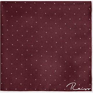 Reiss Reiss Burgundy Liam Polka Dot Silk Pocket Square