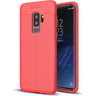 Samsung Galaxy S9 Plus litchi skin blød TPU etui - Rød