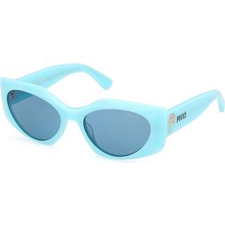 Emilio Pucci Kvinde EP0216 84V Solbriller Acetat Lyseblå Blå Geometrisk Normal