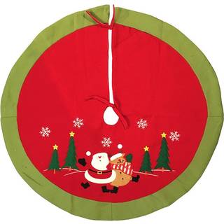Weihnachtsbaumdecke Weihnachtsmann Rentier Rot Grün Christbaumdecke Rund 90cm