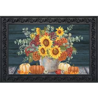 Briarwood Lane Sunflowers and Hydrangeas Fall Doormat Floral Pumpkins 30 """" X 18 """"