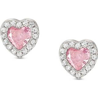 Nomination Silver Pink CZ Heart Studs