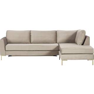 Ribsfløjls-sovesofa Luna (3-personers) med madras