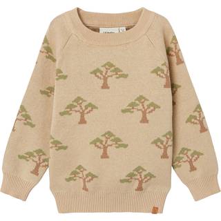 Lil Atelier Pebble/melange Striktrøje Træer