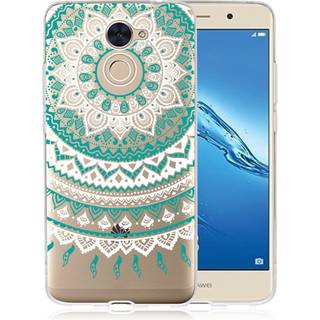 Huawei Y7 mandala blomster TPU etui - Cyan