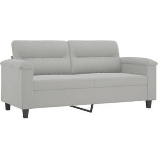 2-personers sofa 140 cm mikrofiberstof lysegrå