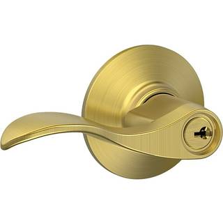 Schlage Accent Lever Keyed Entry Lock in Satin Brass - F51A ACC 608