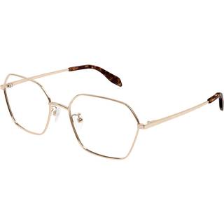 Alexander McQueen Kvinde AM0437O 004 Optiske stel Metal Guld Geometrisk