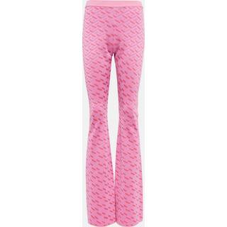 Versace La Greca jacquard silk-blend flared pants - pink - XS