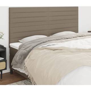 Sengegavle 80X5X78/88 Cm Stof Gråbrun - Høj / 200 cm