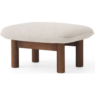 Audo Copenhagen - Brasilia Ottoman Solid Oak Dark stained Leather Cat. 2 Moss Col. 11, - Puffer - Anderssen & Voll - Træ farvet - Træ/Tekstilmateriale/Skum