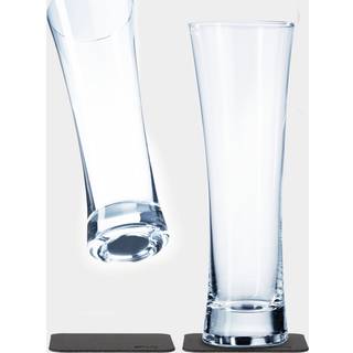Magnetiske ølglas i krystal Silwy Magnetic Crystal Glass Beer, transparent, 33 cl, 2-pack + magnetiske glasunderlag