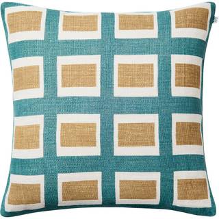 Chhatwal & Jonsson Hira Pudebetræk 50x50 Cm Kaki / Himmelblåt - Pyntepuder & Betræk Hør Khaki - CC920150-23