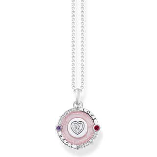 Thomas Sabo KE2201-390-9-L45V Silberne Kette mit rosa Anhänger u. herzförmigem Stein Damen