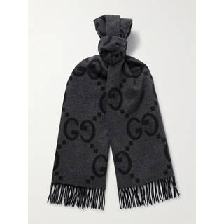 Gucci Cashmere GG jacquard scarf - black - One Size