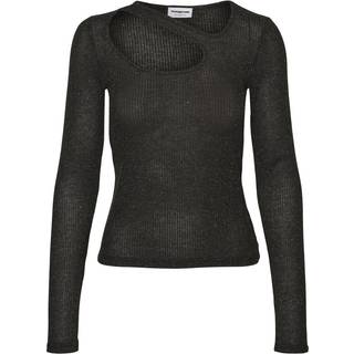 Noisy May Dame Bluse m. glimmer - Dark Grey Melange - XS