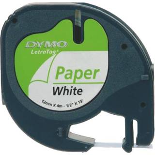 Tape LetraTag Paper 12mmx4m Hvid