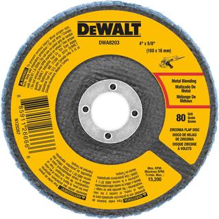 Dewalt DWA8203 80 Grit Zirconia T29 FLAP DISC 4-tommer x 5/8-tommer