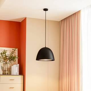 Lucande-pendel Delarion, sort/messing, aluminium Delarion Lucande, dæmpbar, Sort, Stue/spisestue, Aluminium, Design