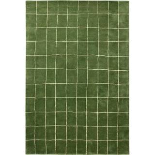 Chhatwal & Jonsson Chakra Rug Off White Tæppe 180x270 Cm Cactus Green - Mønstrede tæpper Uld Fra New Zeeland Light Khaki - DH402272-23