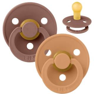 BIBS Rund Colour Sut - 2-Pak - Str. 1 - Naturgummi - Woodchuck/Pumpkin
