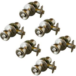Design House 190723 Terrace 6-vejs Universal Privacy Bed and Bath Door Knob Satin Nickel 6-Pack