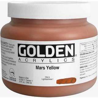 Tung kropsacryl af Golden Mars Yellow 32 fl. oz. Krukke professionel akrylmaling uigennemsigtig