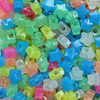 BeadExplosion Star Beads Nightglow Glow in Dark Mix Mix 13mm Pony Perler Stor hul fremstillet i USA B07788 Multicolor
