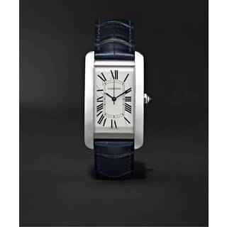 Cartier - Tank Américaine Automatic 45mm Steel and Alligator Watch, Ref. No. CRWSTA0018 - Men - Silver