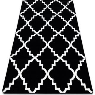 Tæppe SKETCH - F343 sort/fløde Marokkansk kløver trellis 200x290 cm