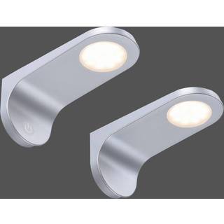 LED-underskabsbelysning Amon, sølv, 15 cm lang, sæt med 2, dæmpbar