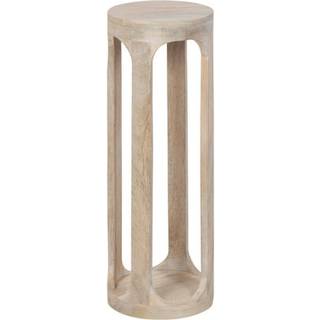 Kate og Laurel Dahl Coastal Wood Round Drink Table 8 X 23 Whitewash Boho Circle Wood Accent Pedestal Table til stue Plant Stand eller lille sovev