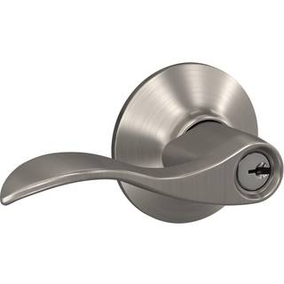 Schlage F51A ACC 619 Accent Door Lever Keyed Entry Lock Satin Nickel