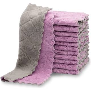 Kimteny 12 Pack Kitchen Cloth Dishowkles Premium opvaskeklude Super Absorberende koral fløjl Velvet Tishtowels Nonstick Oil vaskbar hurtig tørrin