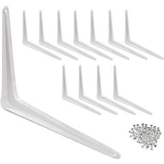 Widesskall? Metal 8 """" x 10 """" tomme v?g hj?rne vinkel hylder af hyldenbeslag hvid pakke med 12