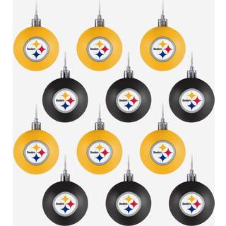 Foco NFL Pittsburgh Steelers 12 Pack Ball Hanging Tree Holiday Ornament Set12 Pack Ball Hanging Tree Holiday Ornament Set Team Color One St?rrels