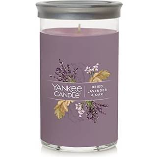 Yankee stearinlys t?rret lavendel & eg Signatur Medium Pillar Candle - 14.25oz Medium Purple - Soy Wax Blend Metal Lid Coaster - Hjem & Kitchen D